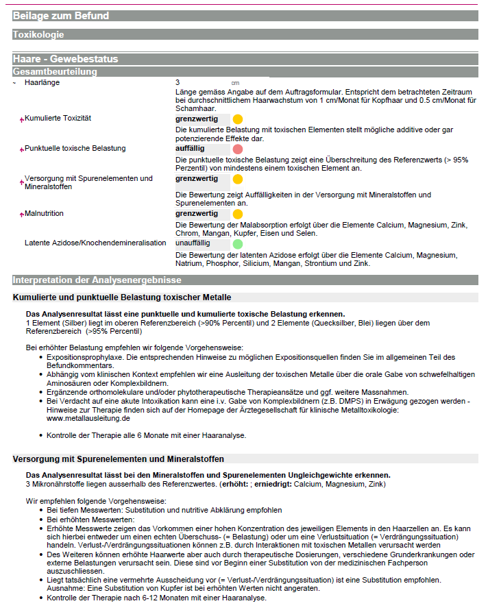 Analyse des métaux lourds dans les cheveux et interprétation