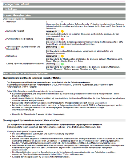 Analyse des métaux lourds dans les cheveux et interprétation
