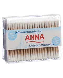 ANNA Wattestäbchen Holz 200 Stk