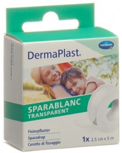 DERMAPLAST Sparablanc Transparent 2.5cmx5m weiss