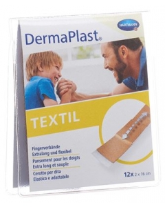 DERMAPLAST TEXTIL Fingerverband 2cmx16cm hf 12 Stk