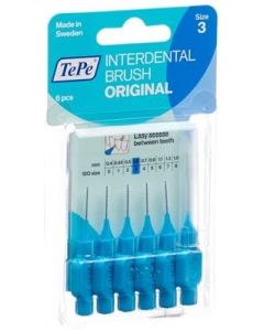 TEPE Interdental Brush 0.6mm blau Blist 6 Stk