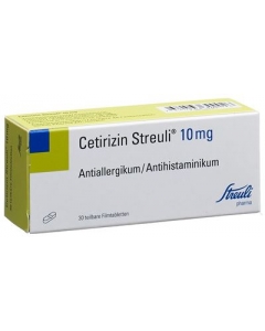 CETIRIZIN Streuli Filmtabl 10 mg Blist 30 Stk