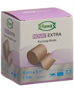 FLAWA NOVA EXTRA Kurzzugbinde 6cmx5m hautfarbig