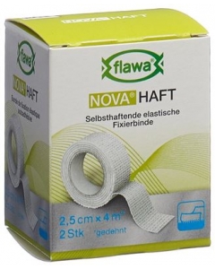 FLAWA NOVA Haft kohäsive Gazebinde 2.5cmx4m 2 Stk