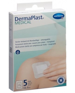 DERMAPLAST Medical Vliesverband 7.2x5cm 5 Stk